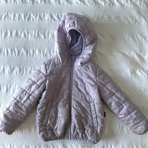 Fall puffer coat 4T toddler purple with hoodie